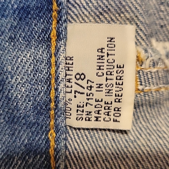 Don't stop women's vintage high-rise leather patches size 7/8 cuffed jean shorts - Picture 4 of 14